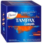 Тампоны, Tampax (Тампакс) 16 шт Дискрит компак супер плюс с аппликатором